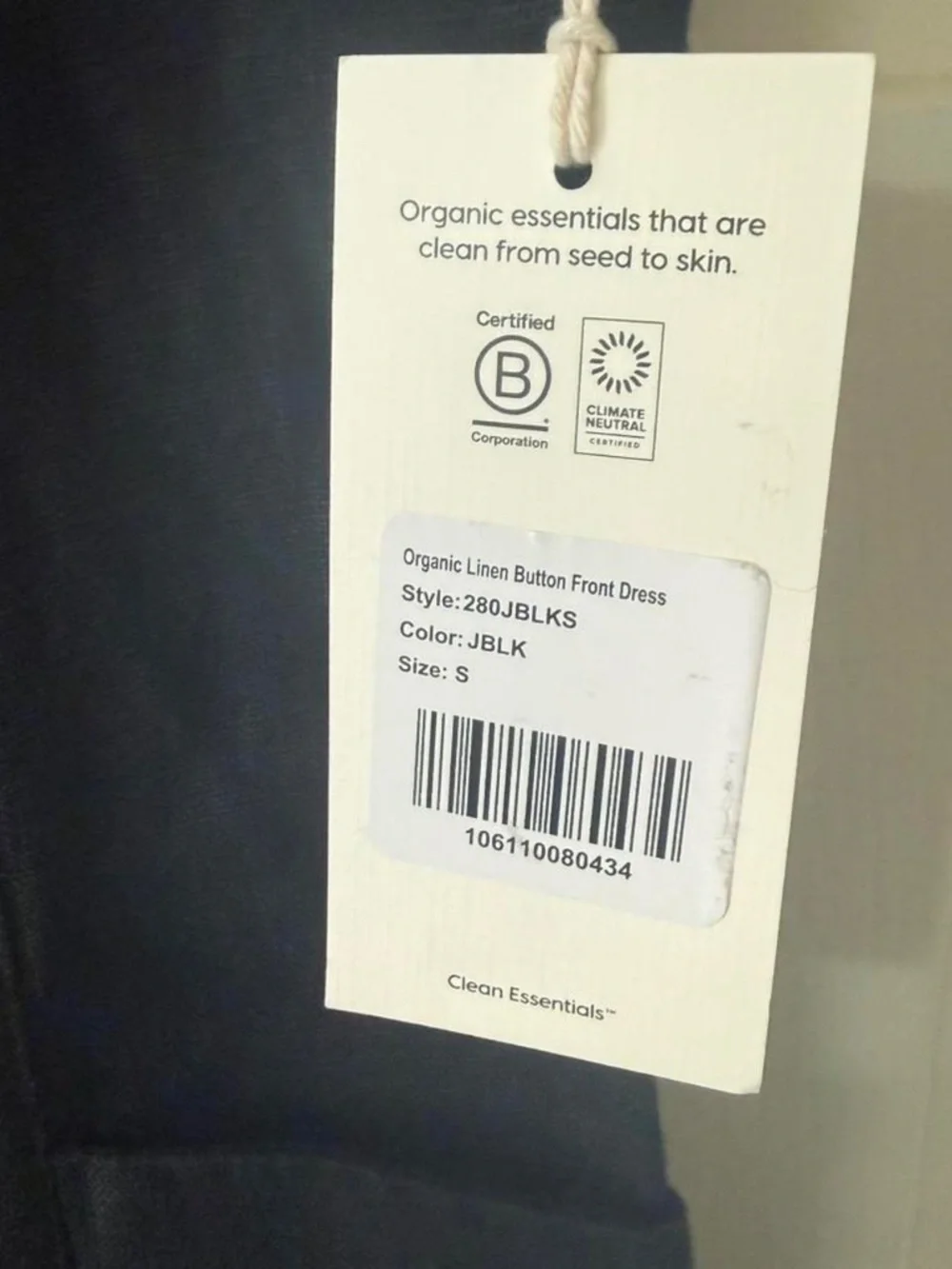 Mate the label organic linen button front dress Small NWT